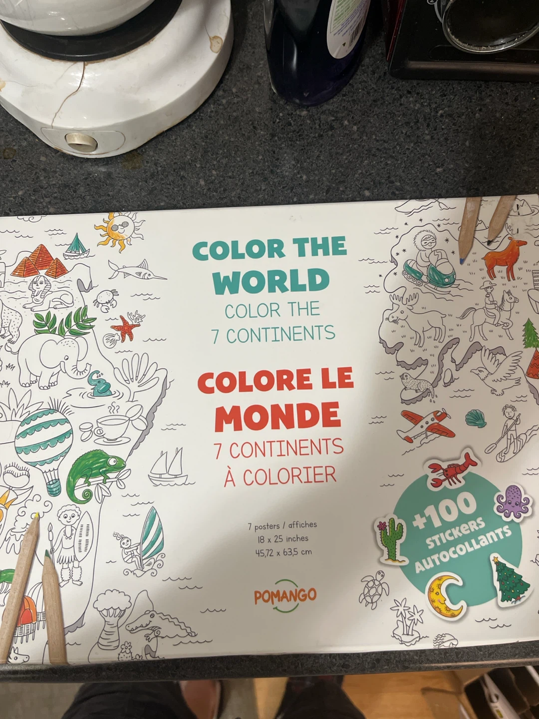 Color the world 7 continents colouring posters
