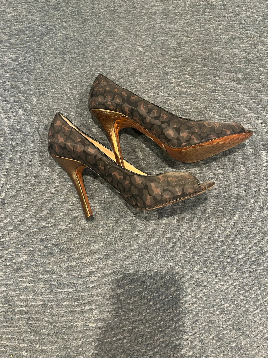 Betsey Johnson Leopard Print Peep Toe Heels