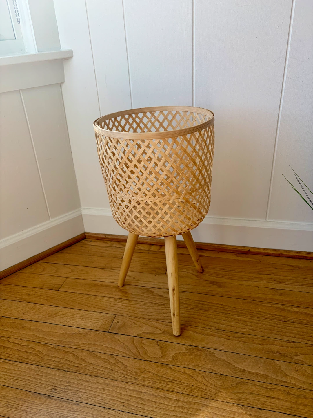 BOHO STYLE WOVEN BAMBOO & RATAN PLANT STAND - photo 2