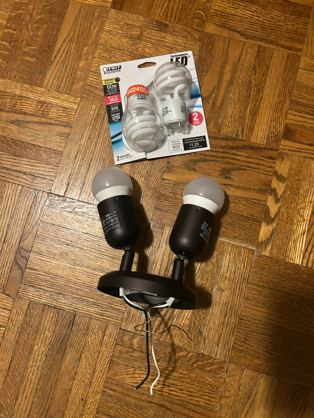 2-Light Flush Mount Fixture with GU24 Bulbs