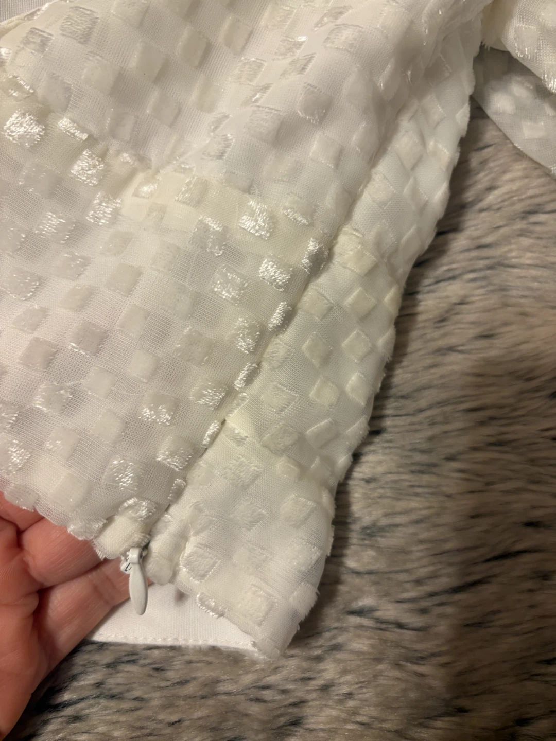STORIA White Textured Puff Sleeve Crop Top - photo 5
