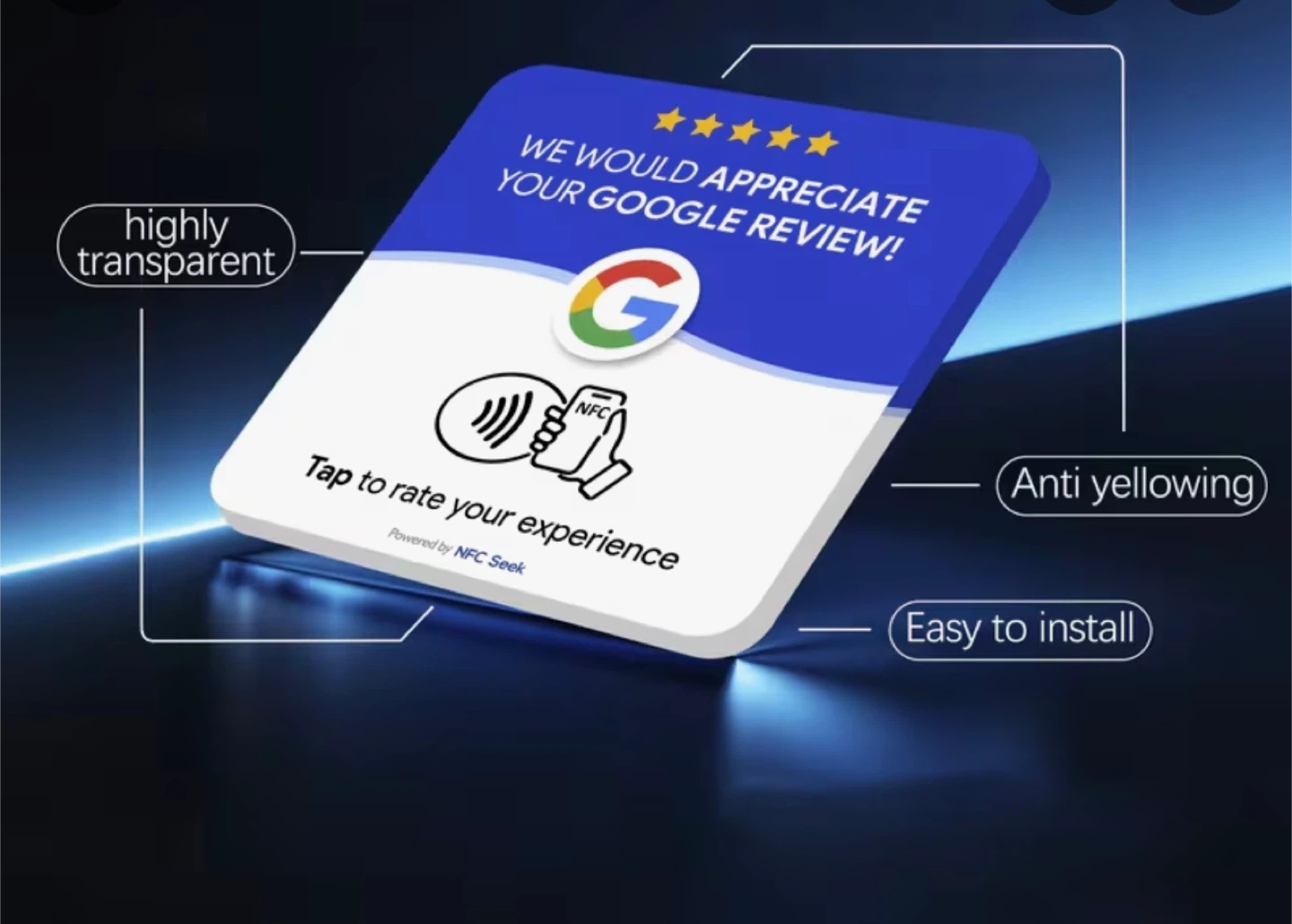 Google Review and Social Media Tap Sign - photo 2