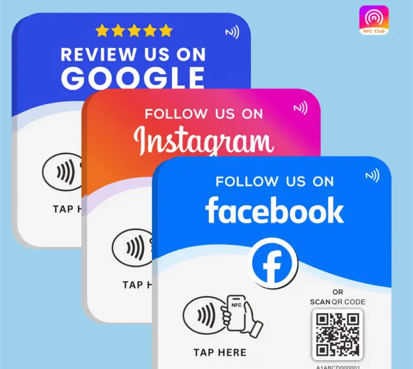 Google Review and Social Media Tap Sign