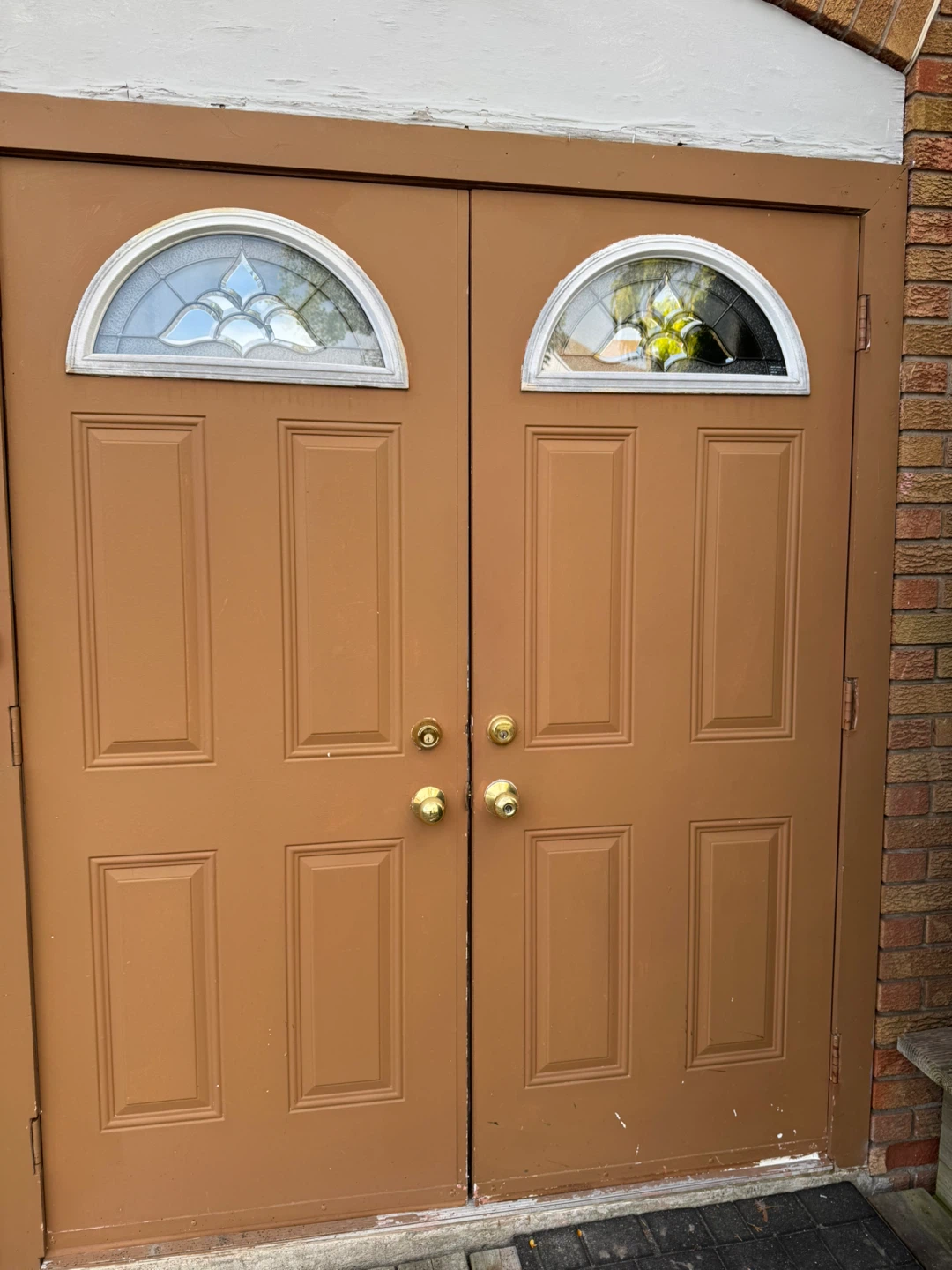 Brown Double Entry Doors - Height 80” Width 32” of each door