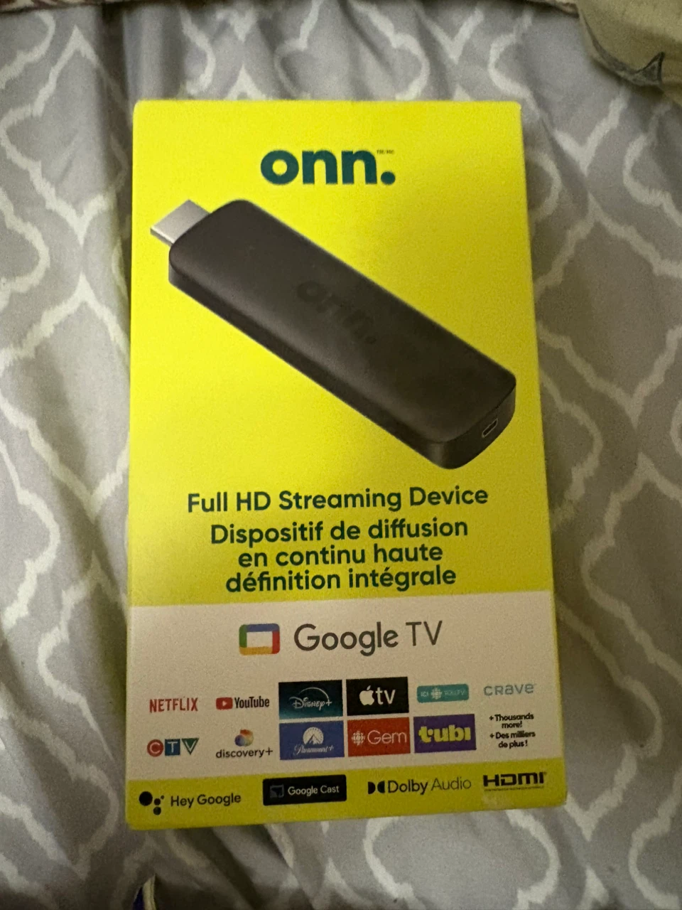 Onn. Full HD Streaming Device with Google TV
