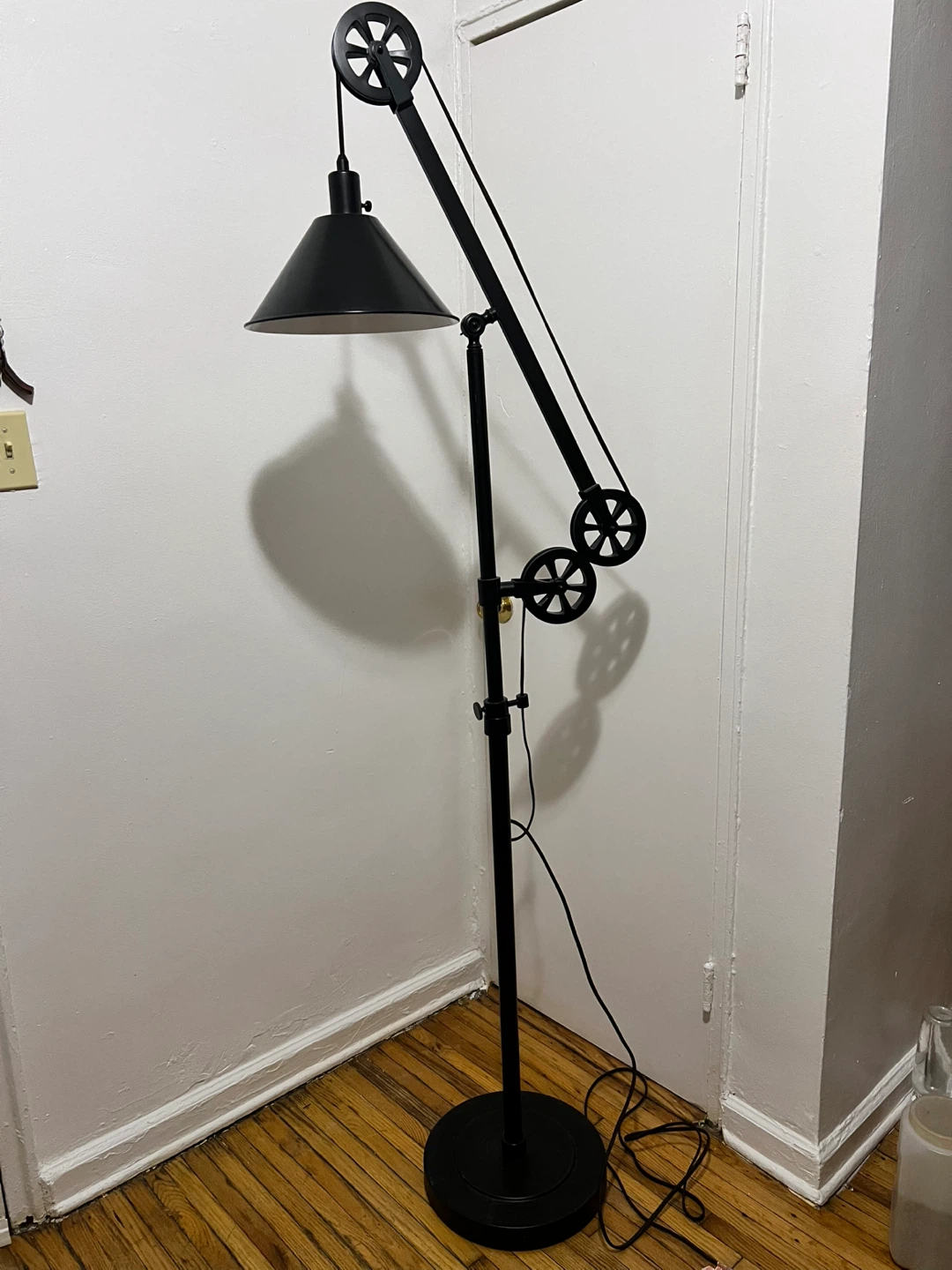 Industrial Pulley Floor Lamp