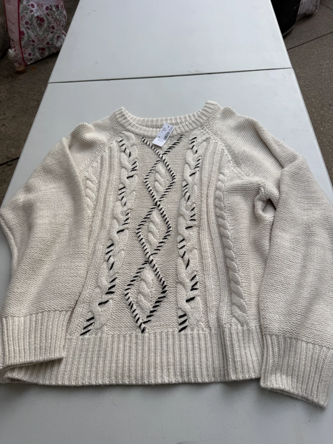 Reitmans Cream Cable Knit Sweater