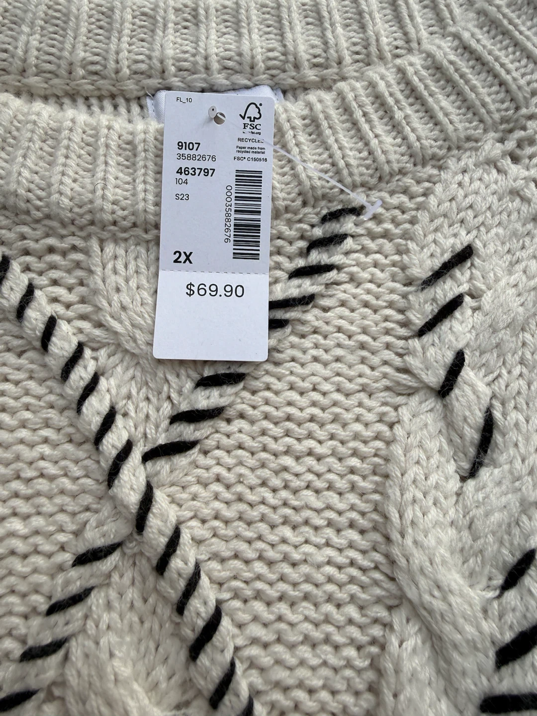 Reitmans Cream Cable Knit Sweater - photo 2