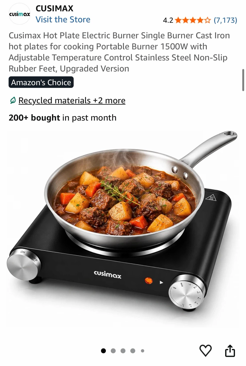 Cusimax Single Electric Hot Plate - photo 3
