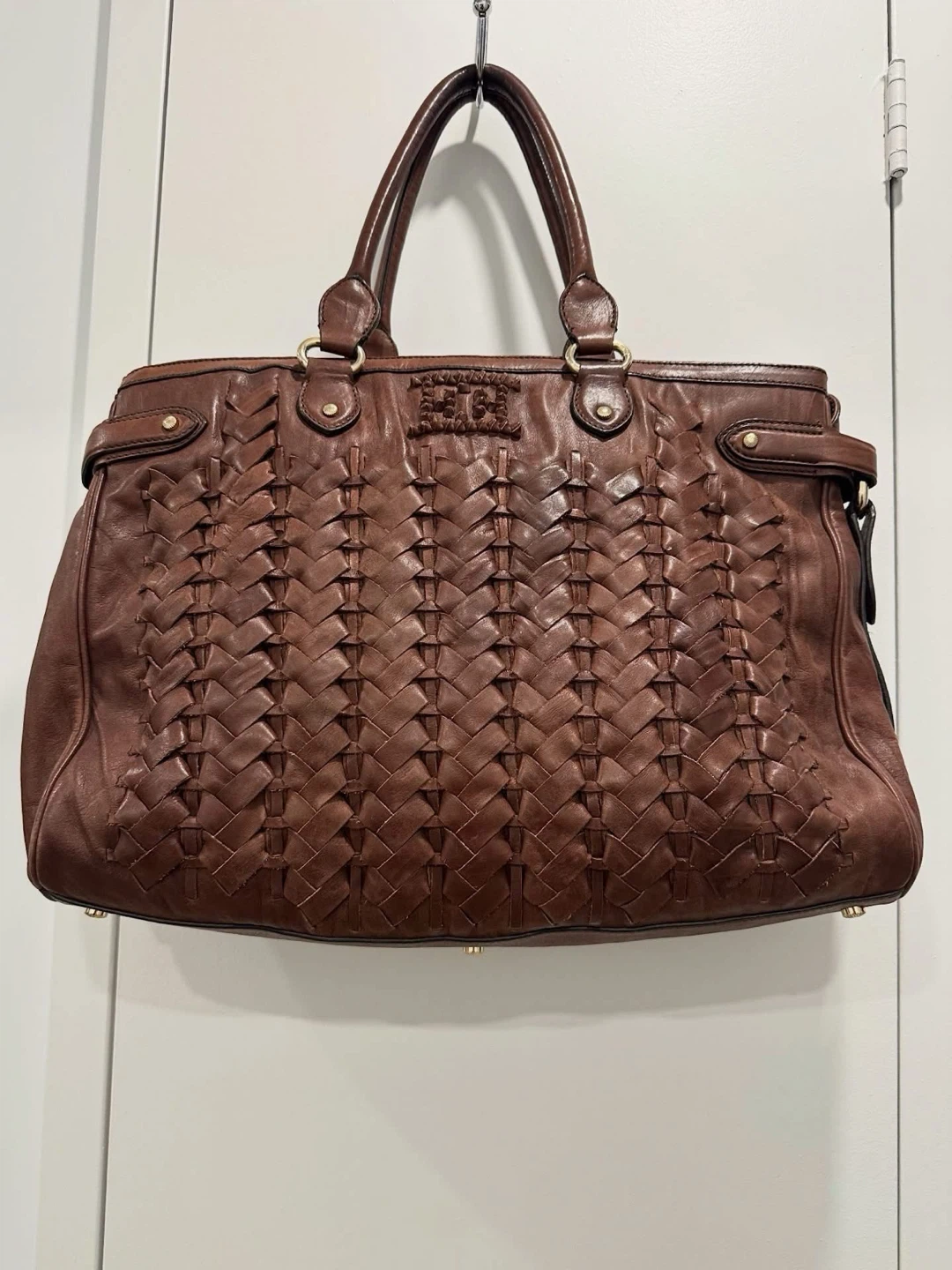 Escada Margaretha Leather Weave Tote Bag - photo 4