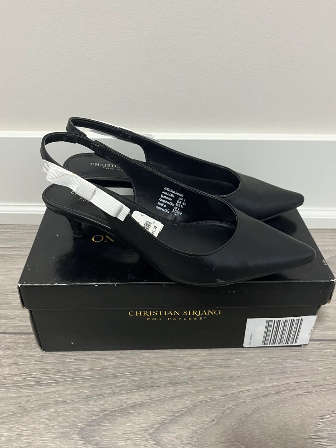 Christian Siriano Black Slingback Heels