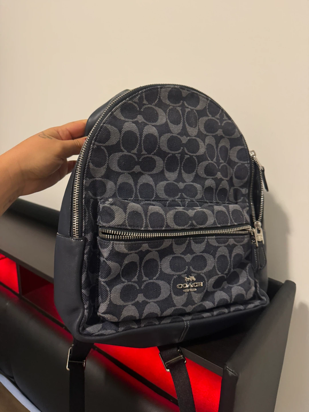 Coach Signature Print Small Backpack