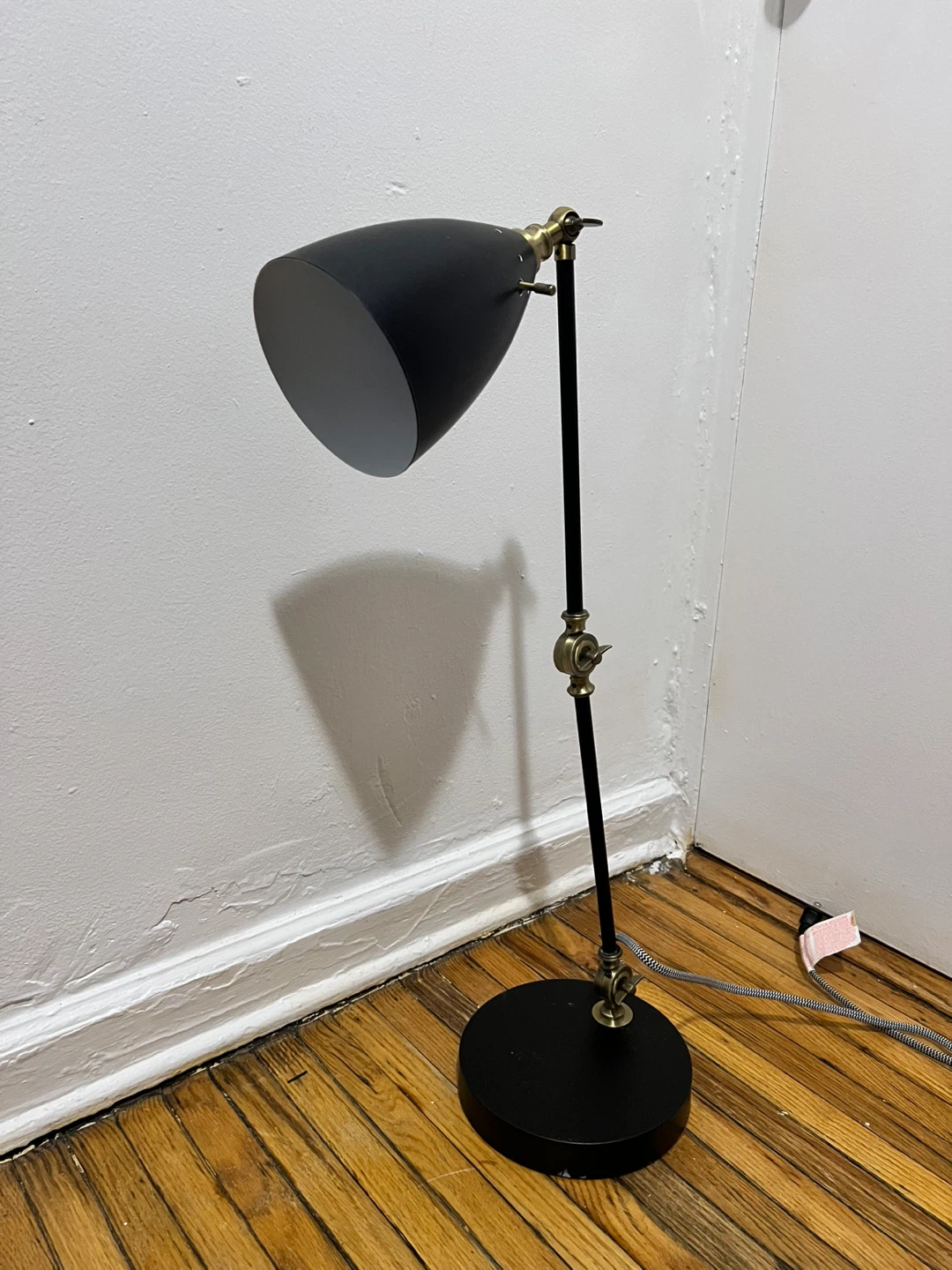 Adjustable Black and Brass Desk Lamp - photo 2