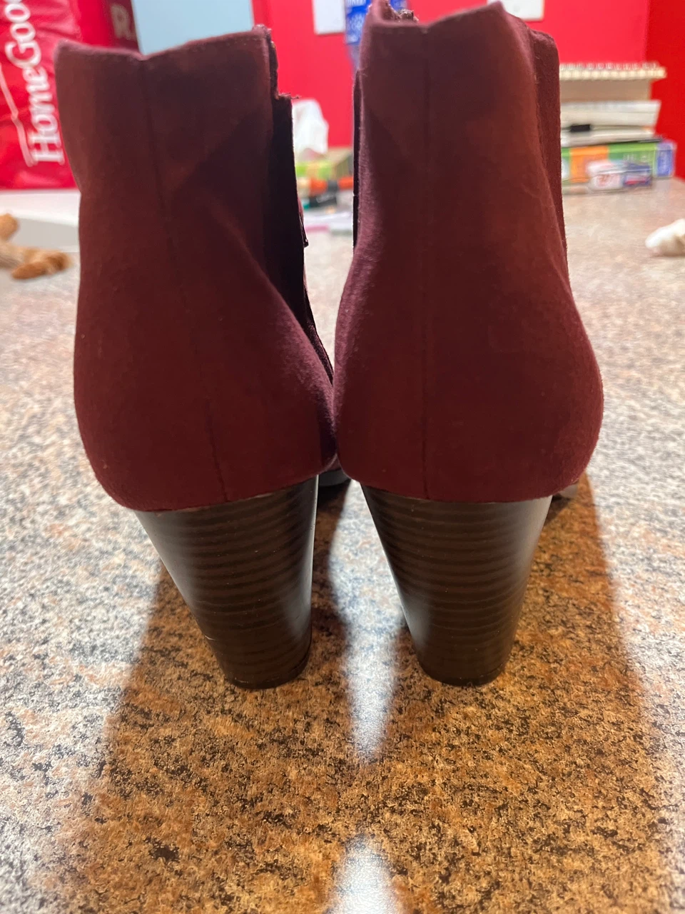 Old Navy Burgundy Ankle Boots Size 8 - photo 2