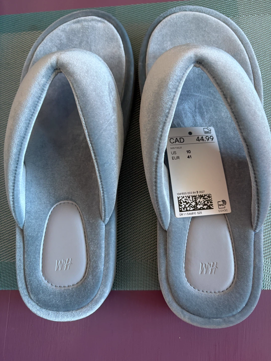 NWT H&M Velvet Platform Sandals - Blue Size 10
