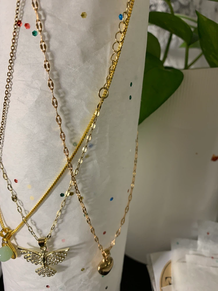 Stainless steel Gold-tone Heart Pendant Necklace - photo 2