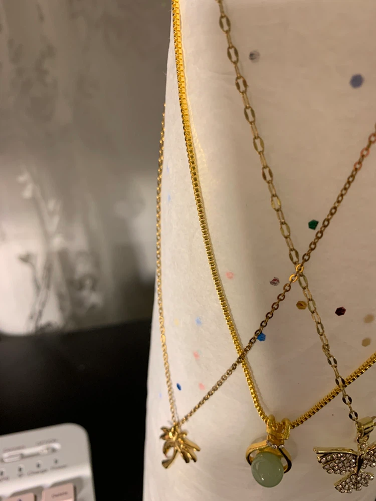 Stainless steel Gold-tone Heart Pendant Necklace - photo 3