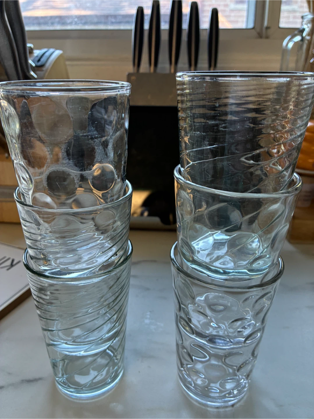 Set of 6 textured drinking glasses - photo 5