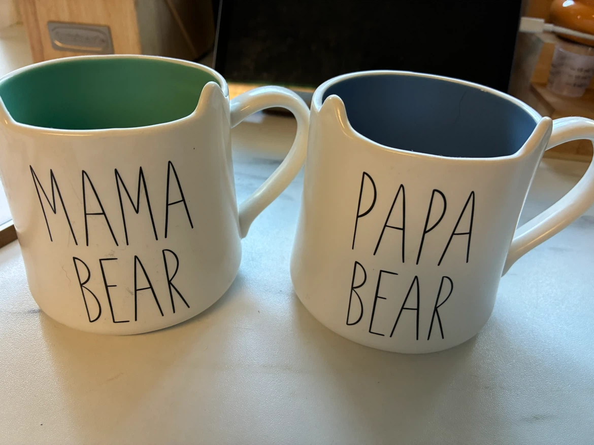 Rae Dunn Mama Bear and Papa Bear Mug Set