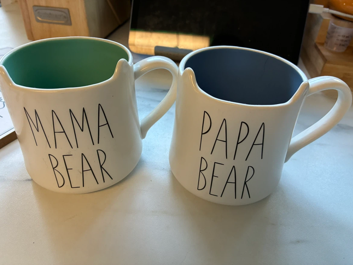 Rae Dunn Mama Bear and Papa Bear Mug Set - photo 2