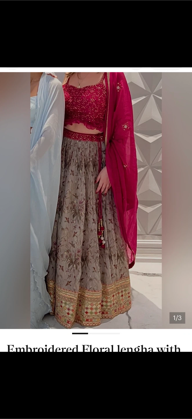 Embroidered Floral Lehenga Set XL