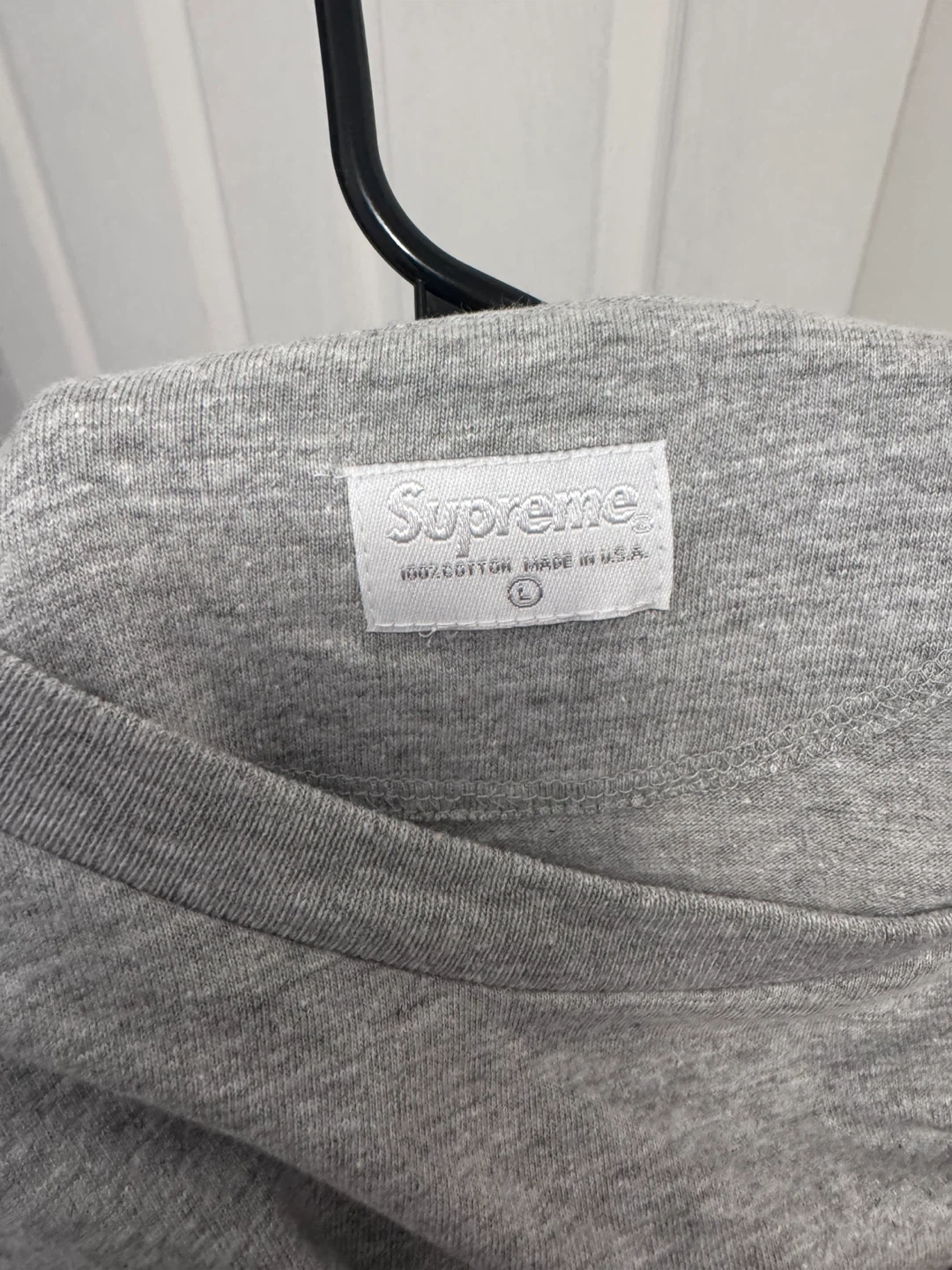 Supreme Gray Long Sleeve Pocket Tee - photo 3