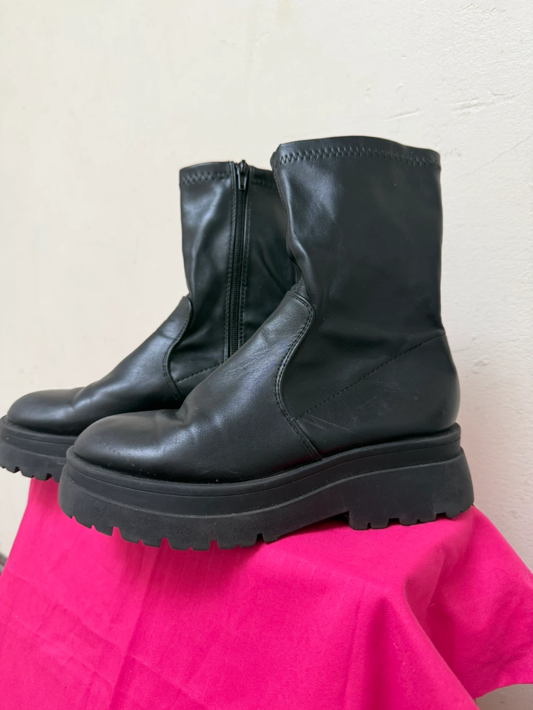 Black Platform Ankle Boots - photo 2
