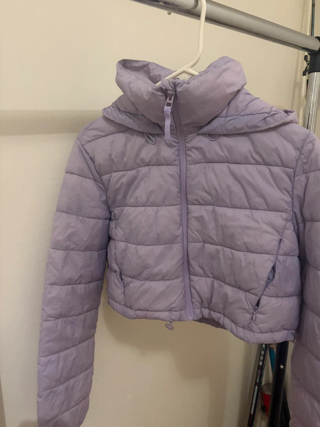 Zara Crop Puffer Jacket Lavender Medium