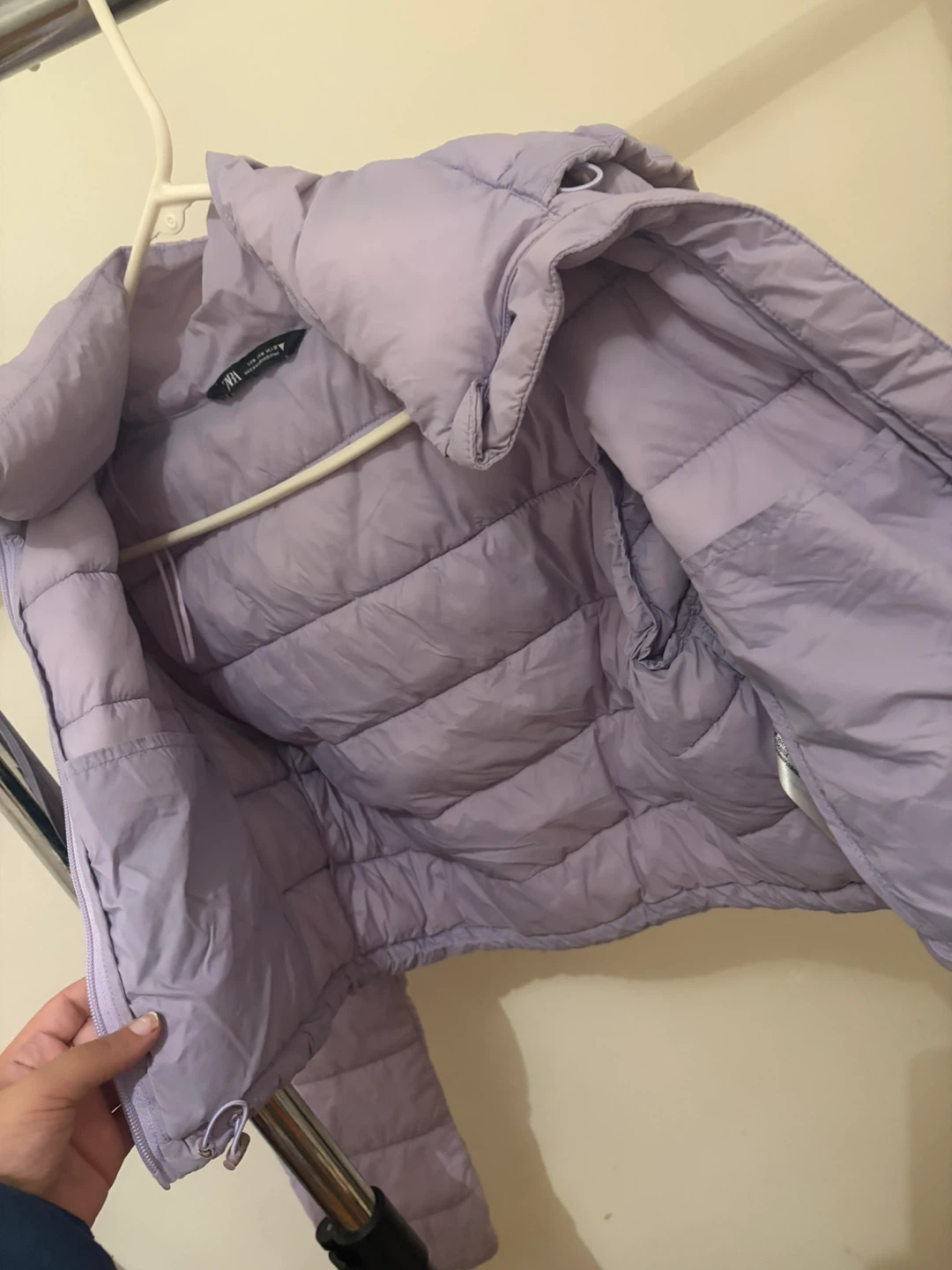 Zara Crop Puffer Jacket Lavender Medium - photo 2