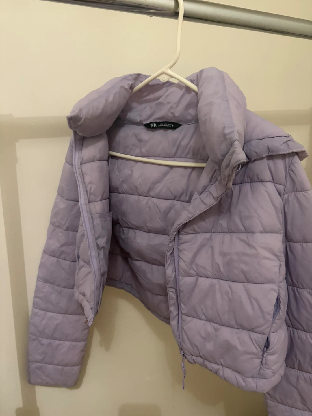 Zara Crop Puffer Jacket Lavender Medium - photo 4