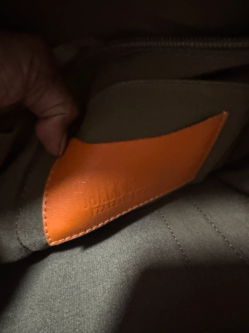 Orange Italian Leather Tote Bag - photo 4
