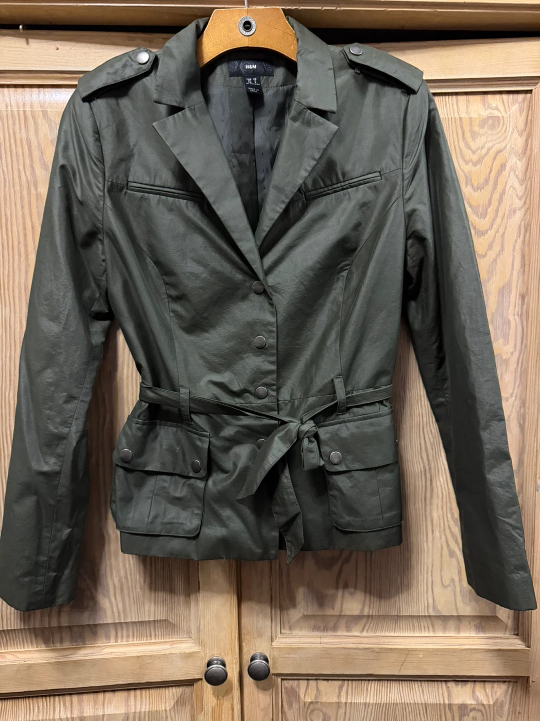 H&M Olive Green Utility Jacket Size US 8
