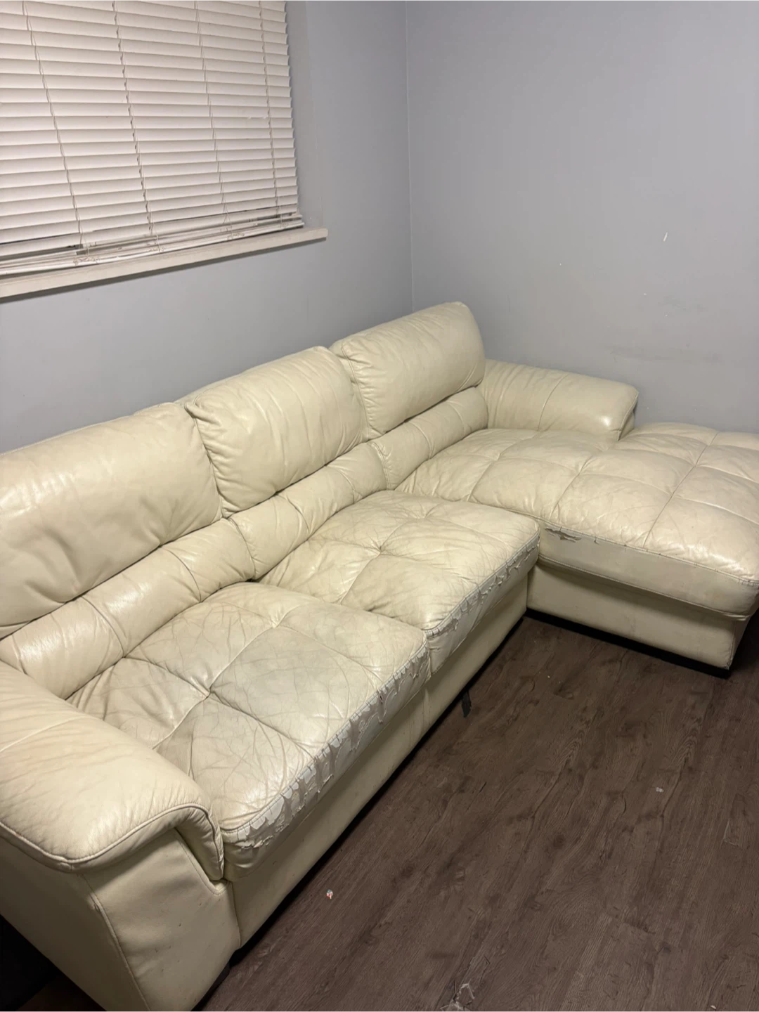 Leather couch.
