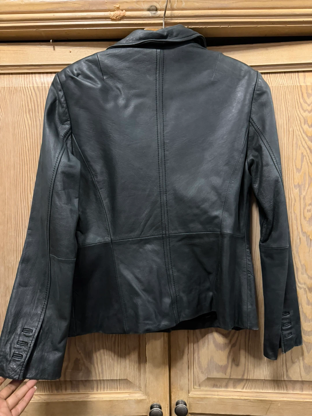 Context Petite Black Leather Jacket - photo 4