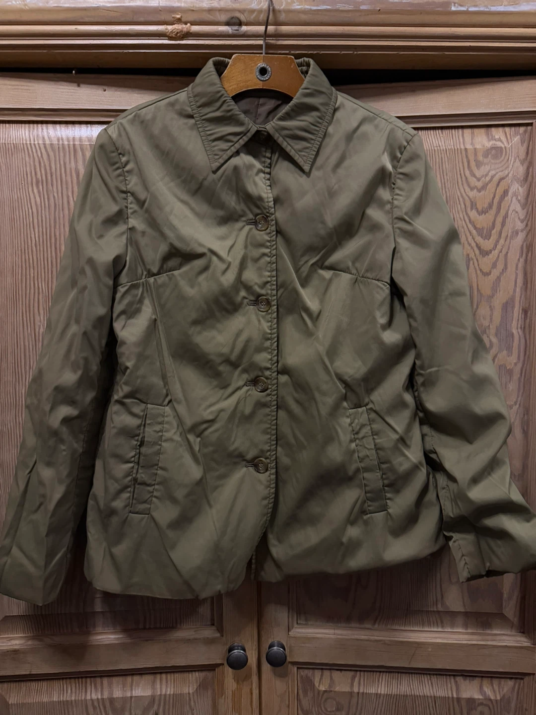 Olive Green Button-Down Jacket