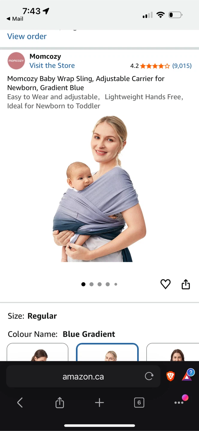 Mom cozy infant sling wrap