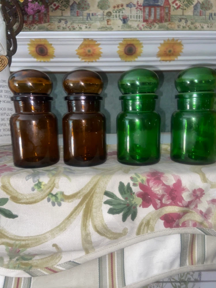 Set of 4 Vintage Apothecary Glass Jars
