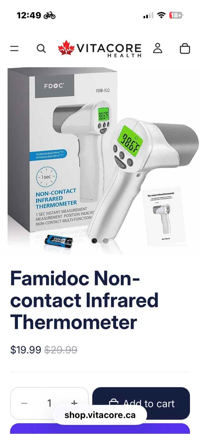 Famidoc FDIR-V22 Non-Contact Infrared Thermometer - photo 3