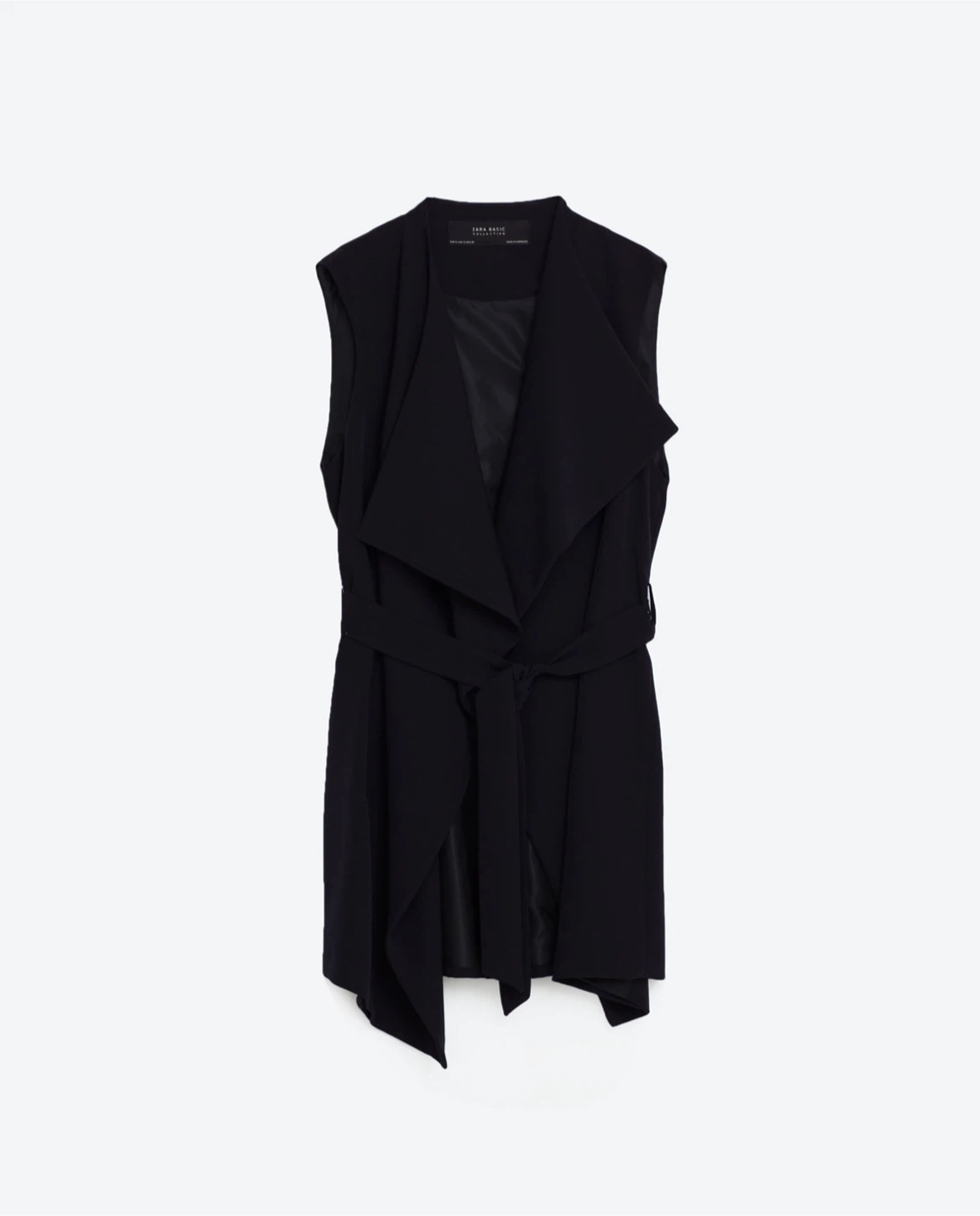 Zara Basic Black Sleeveless Vest - Size Small