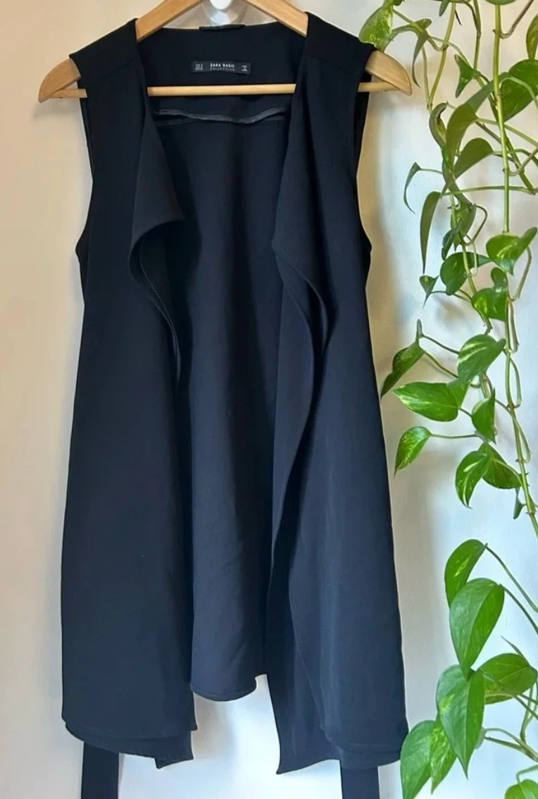 Zara Basic Black Sleeveless Vest - Size Small - photo 2