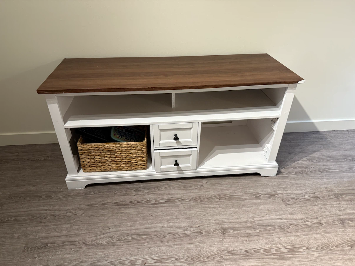 White and Wood TV Stand Console - photo 2