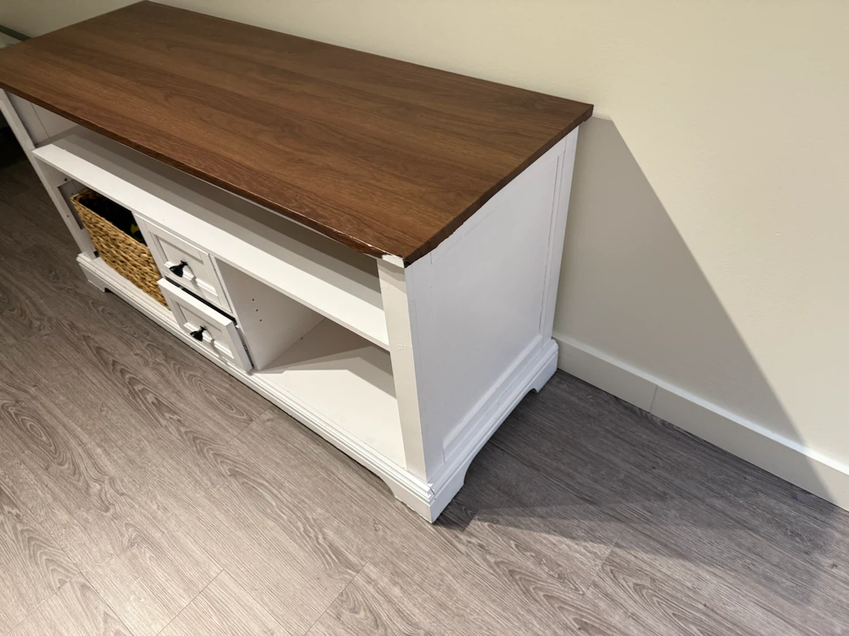 White and Wood TV Stand Console - photo 4