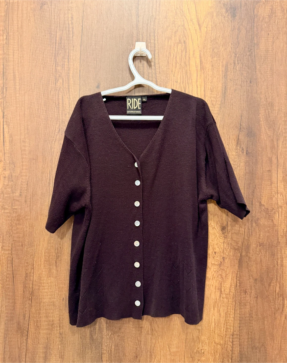 RIDE International Brown Button-Up Knit Cardigan – XL