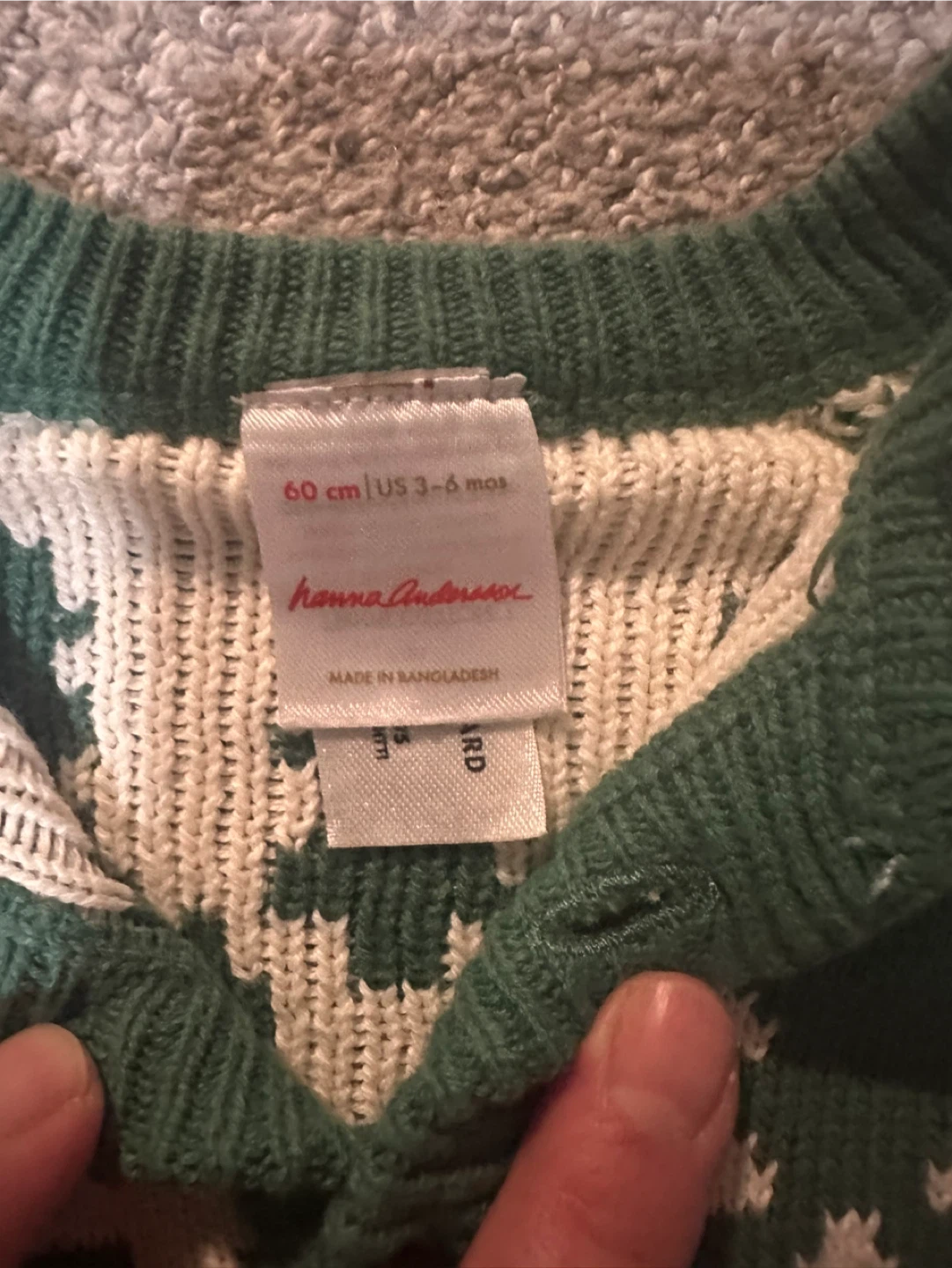 Hanna Andersson Green Tree Knit Romper - photo 2