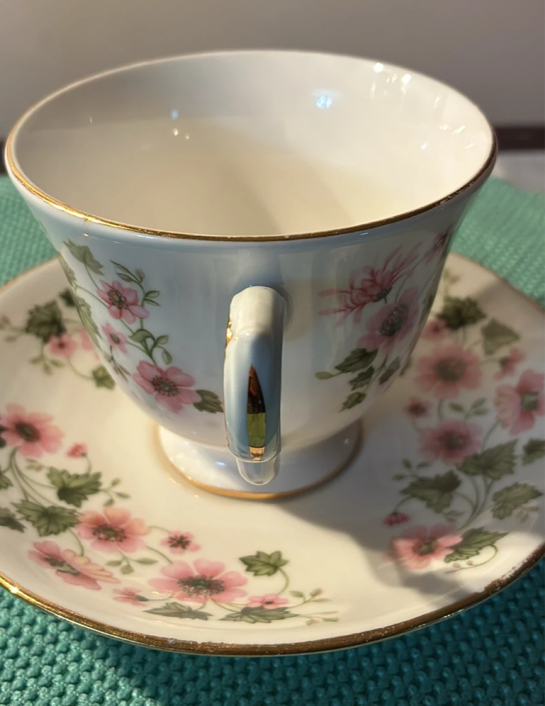 Vintage Queen Anne Floral Teacup and Saucer Set - photo 2