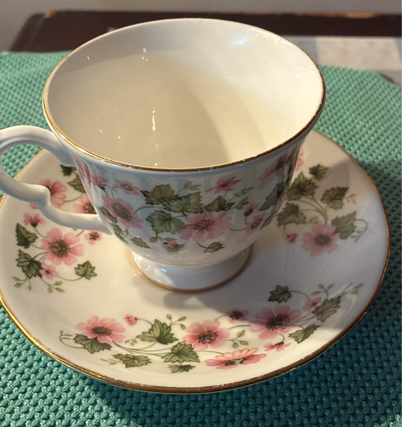 Vintage Queen Anne Floral Teacup and Saucer Set - photo 3