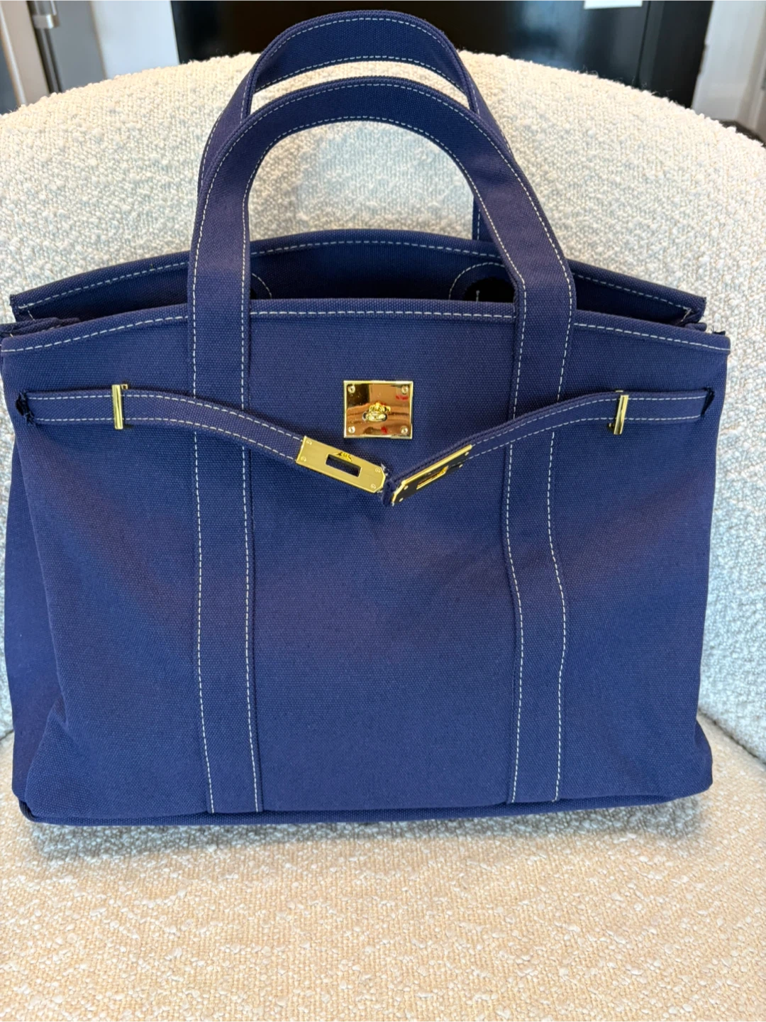 PICK UP THIS WEEKND! New BOATKIN Birkin Blue Canvas Handbag