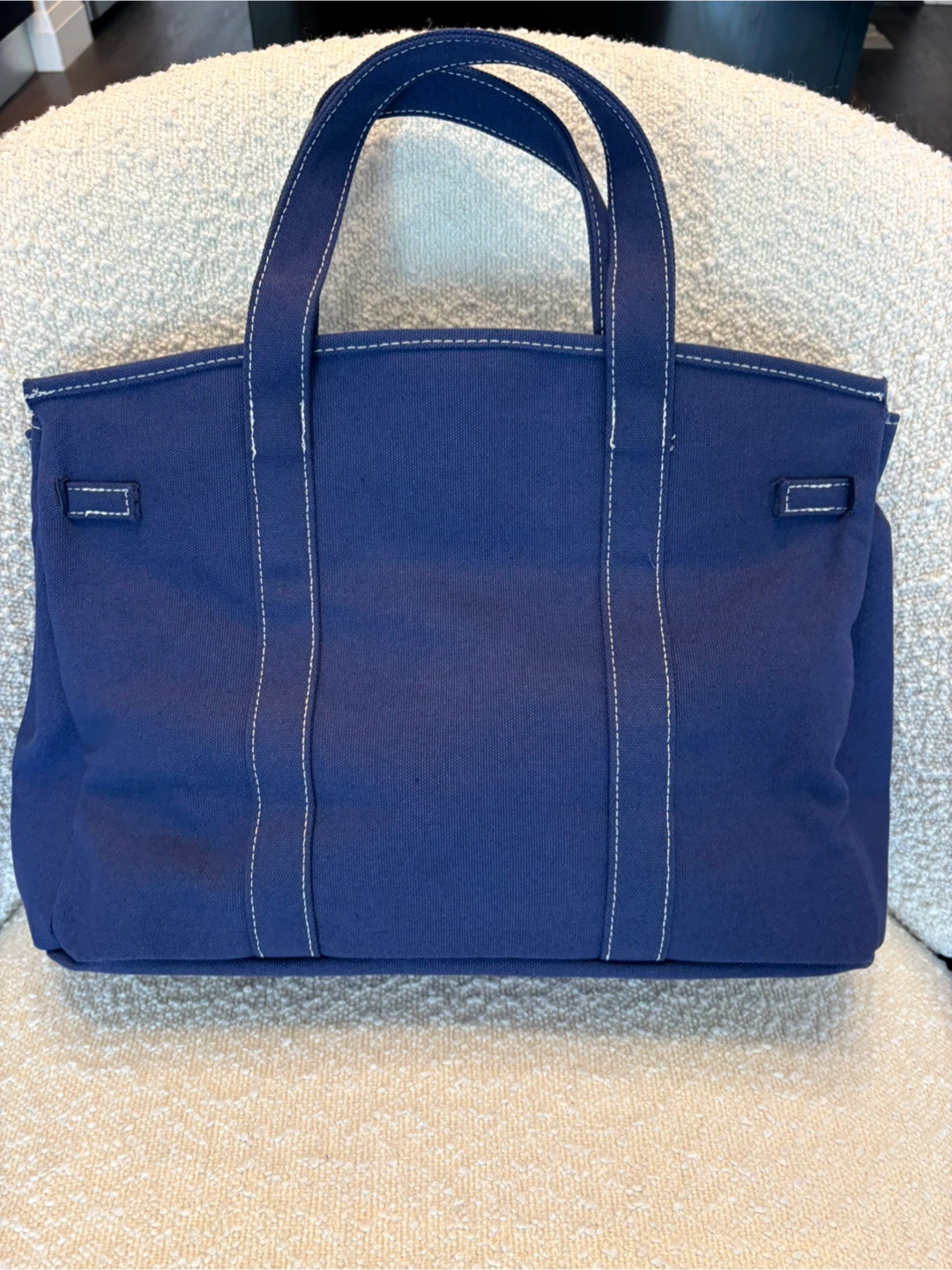 PICK UP THIS WEEKND! New BOATKIN Birkin Blue Canvas Handbag - photo 5