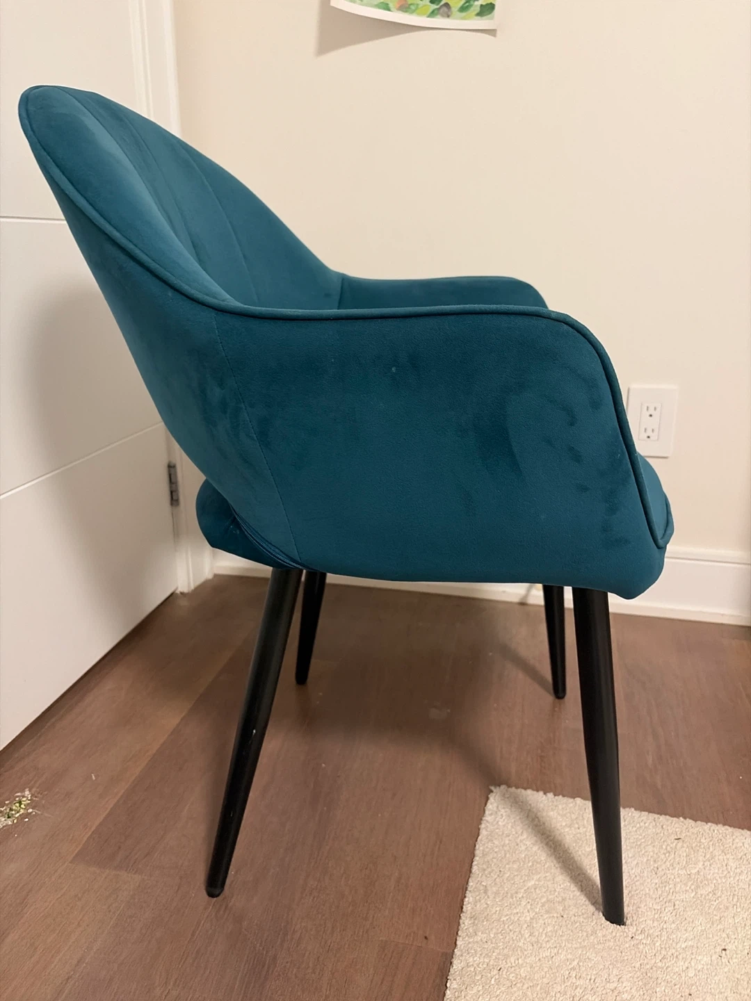 2 Teal Velvet Accent Chair - photo 2