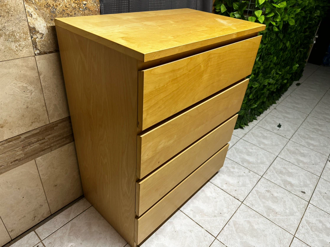 4‑Drawer Light Wood Wooden Dresser — Modern Minimalist - photo 2